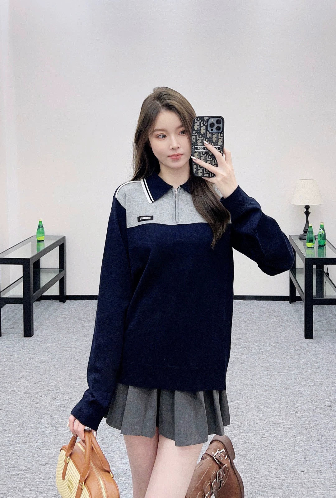 25fw Knitted long sleeved collar