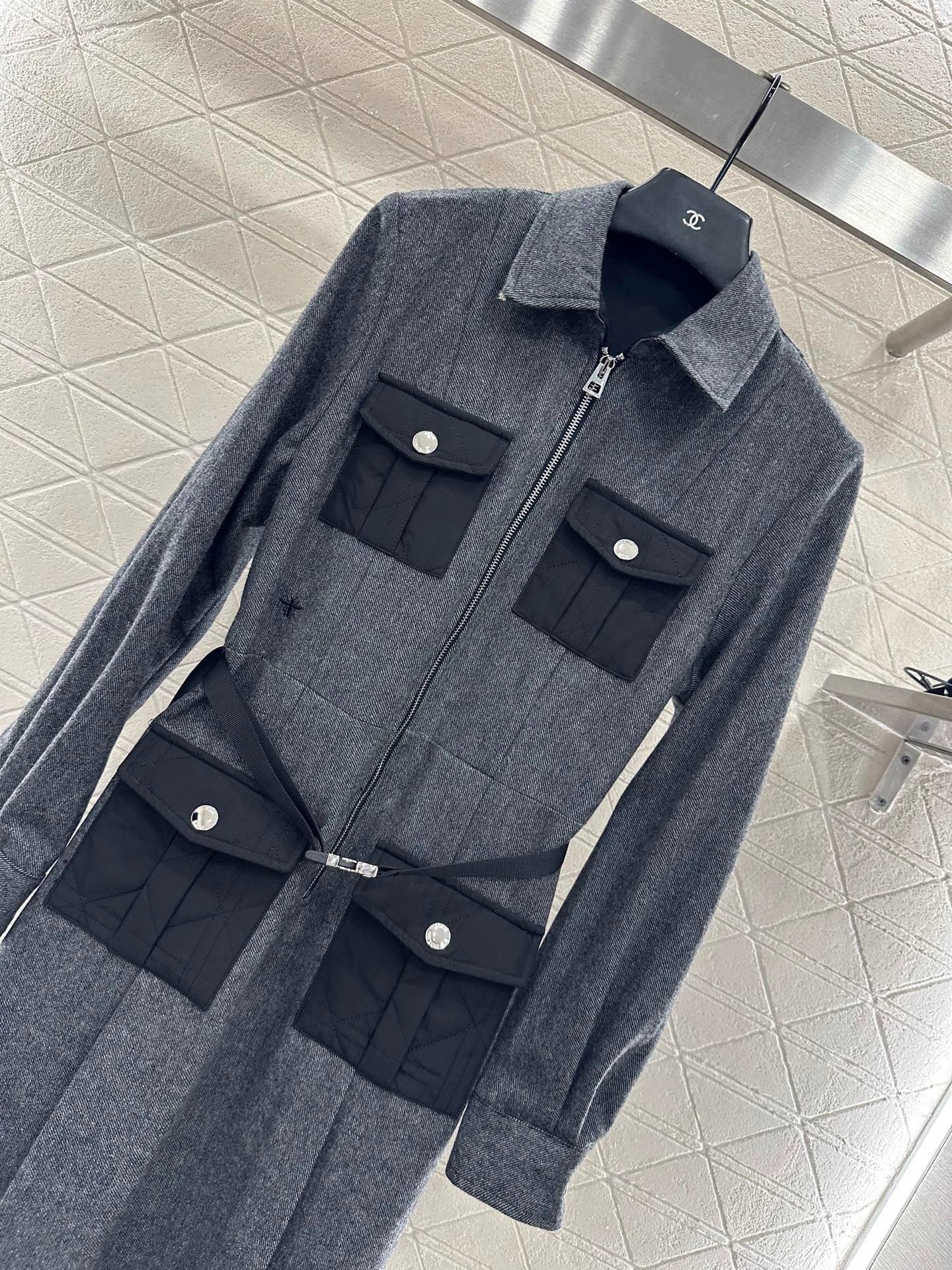 25fw Belt contrasting dress