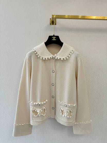 Pearl lace knitted cardigan