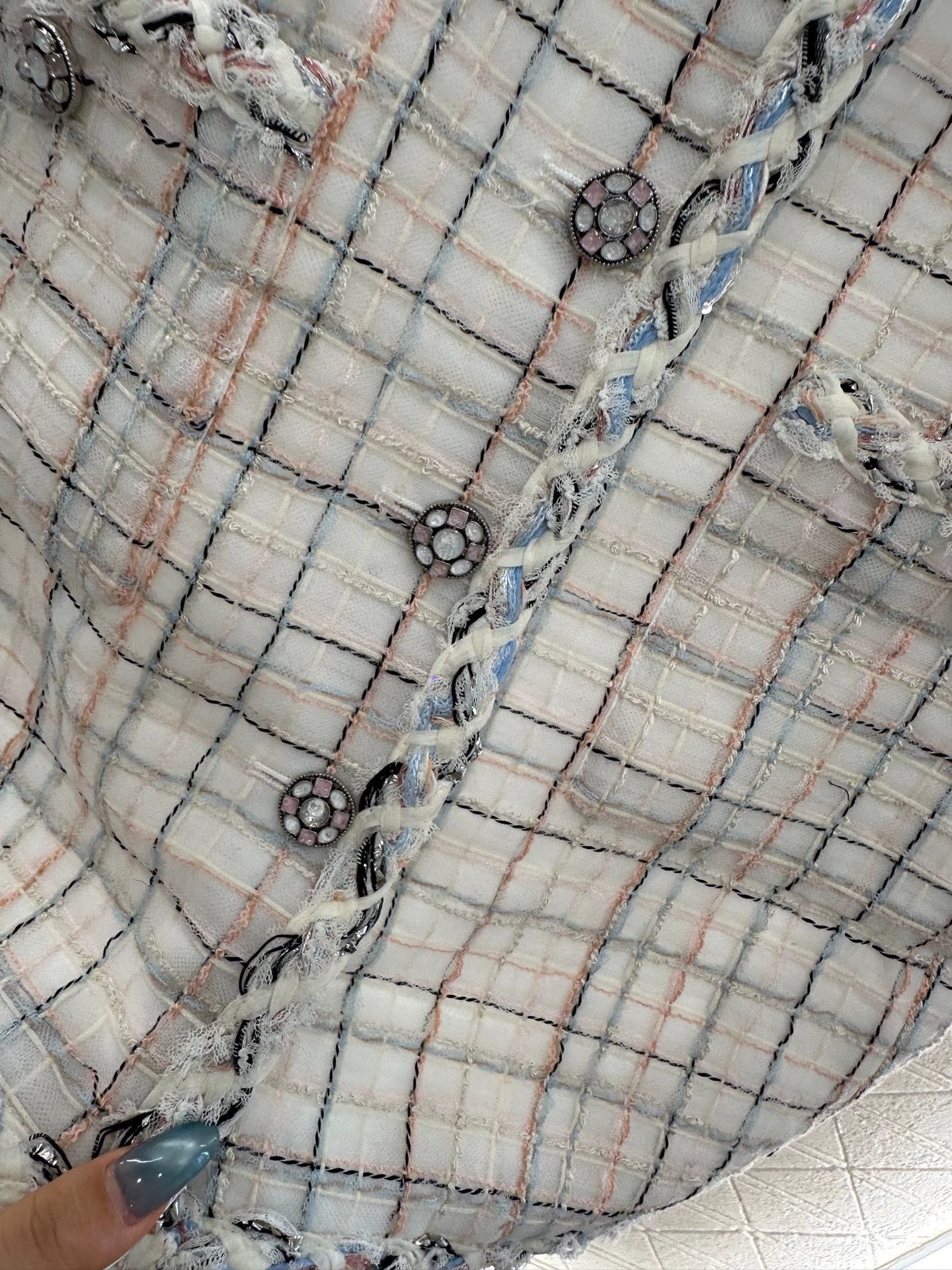 25fw Woven dress with tied edges, vest skirt