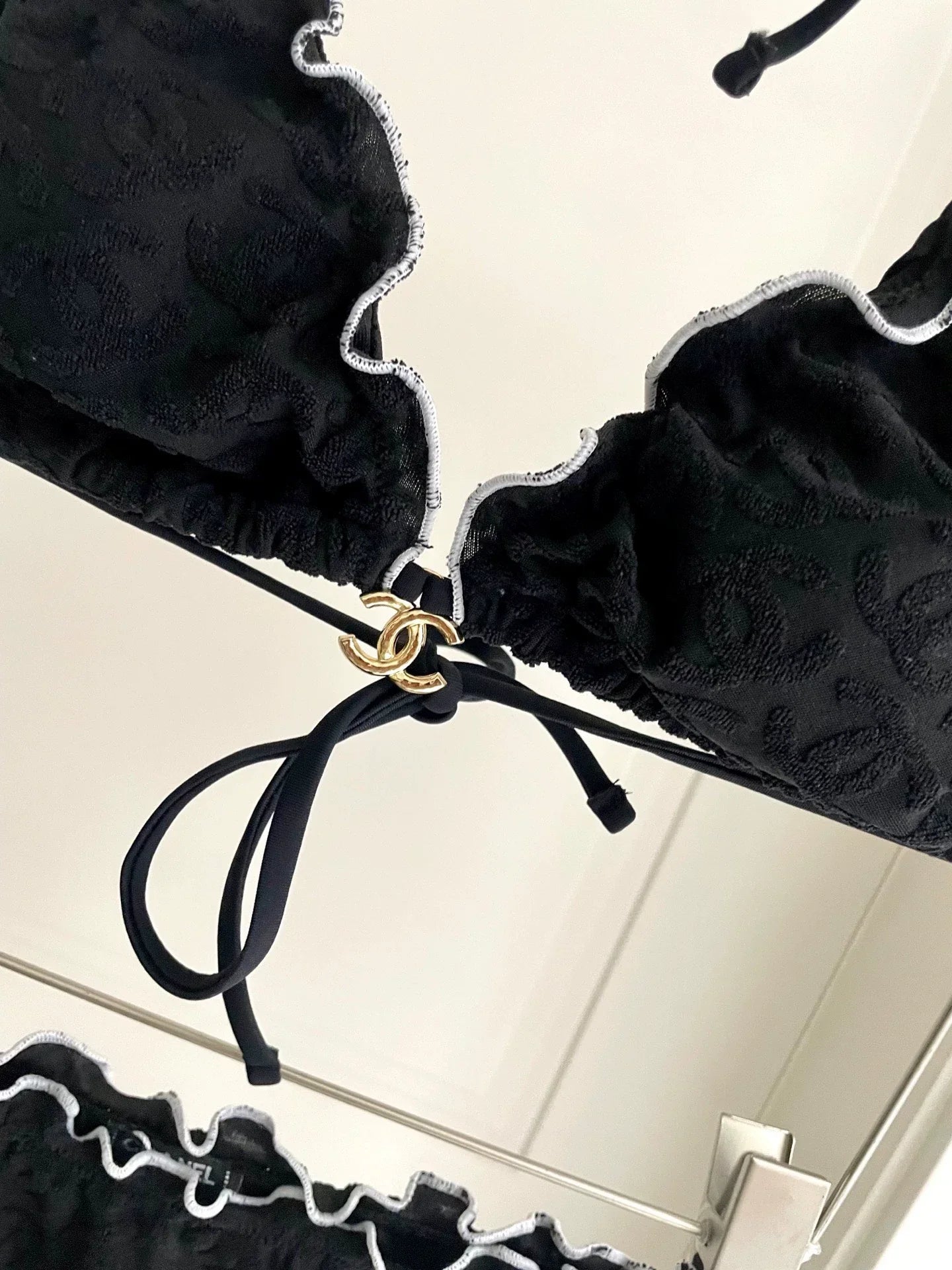 25 New bikini terry logo split swimsuit