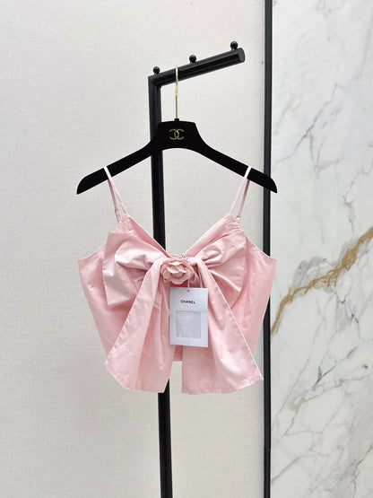 25fw Bow-decorated suspenders(pink/white)