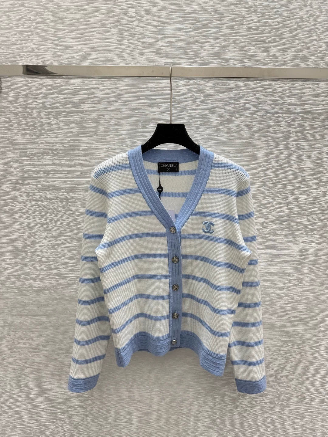 25fw Striped knitted cardigan