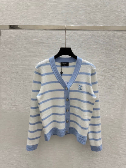 25fw Striped knitted cardigan
