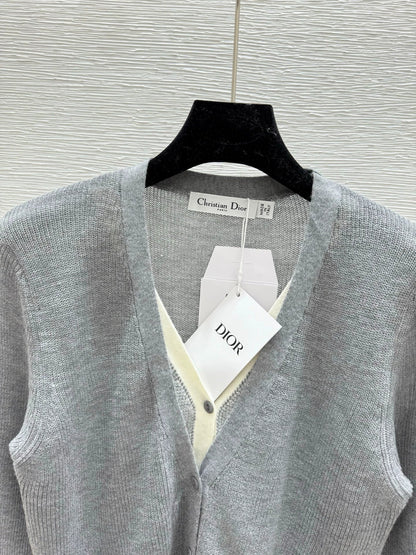 25fw Fake two knitted cardigans