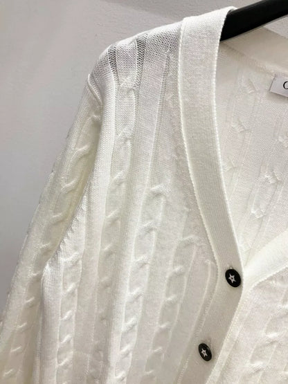 25fw V-neck long sleeved cardigan