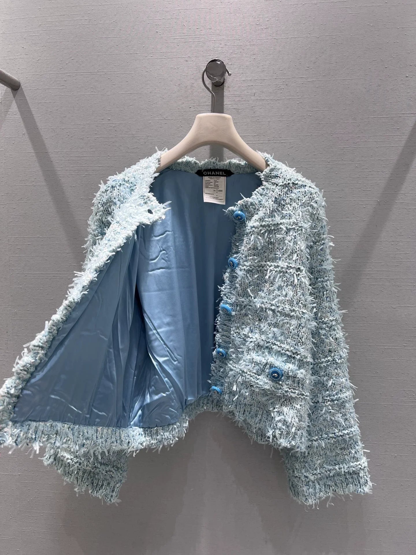 Wool blend tweed cardigan