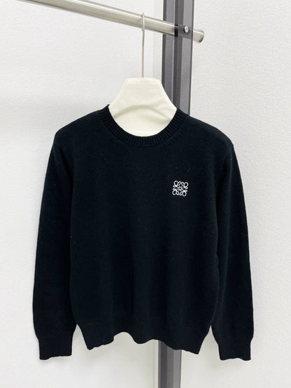 25fw Embroidered round neck sweater