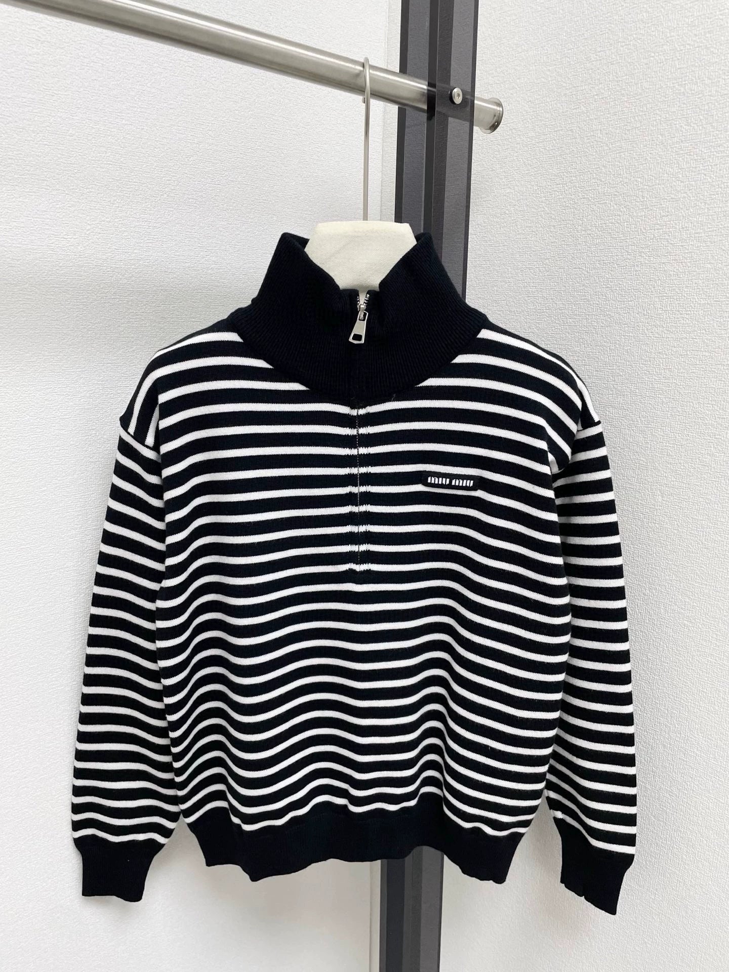 25fw Striped Half Zipper POLO