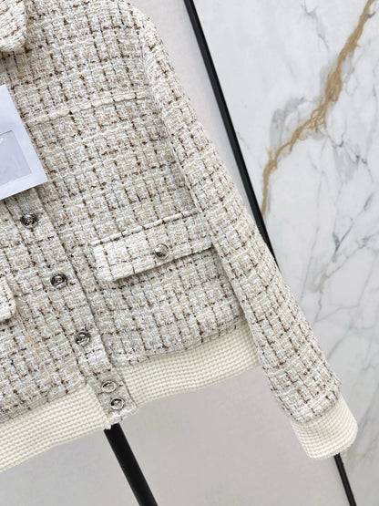 Woolen tweed collar jacket