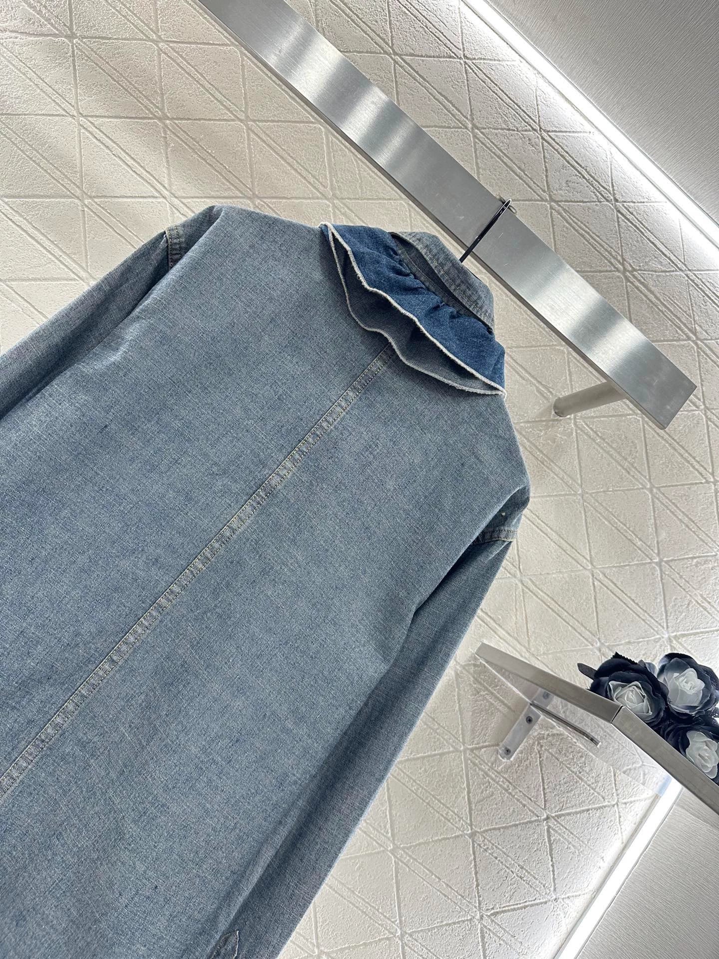 25fw Lace denim shirt