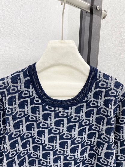 25fw Vintage printed knitted sweater