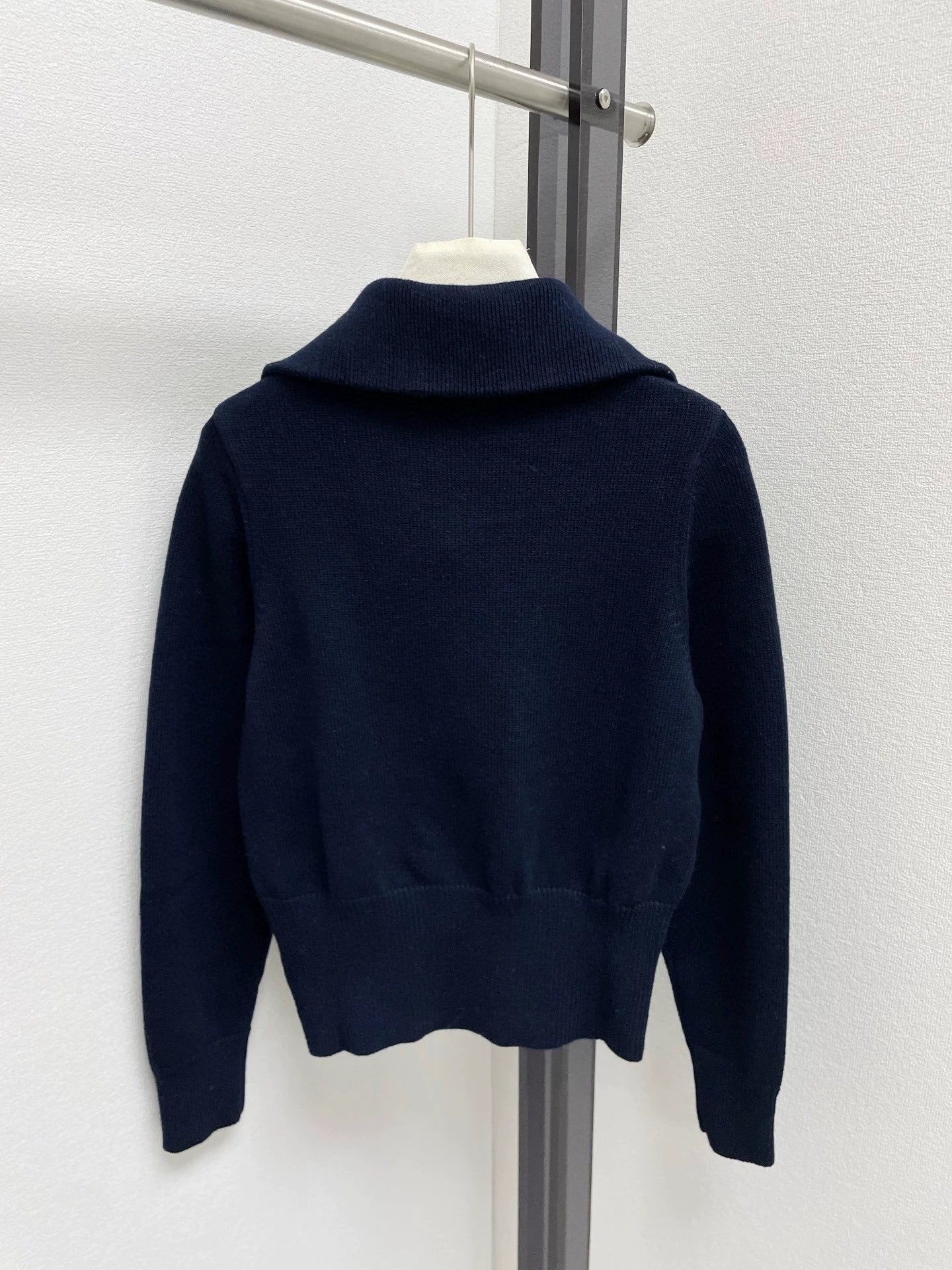 25fw Half zip lapel knit sweater