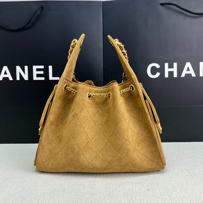 25C suede hippie bag (apricot）