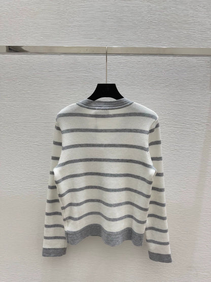 25fw Striped knitted cardigan