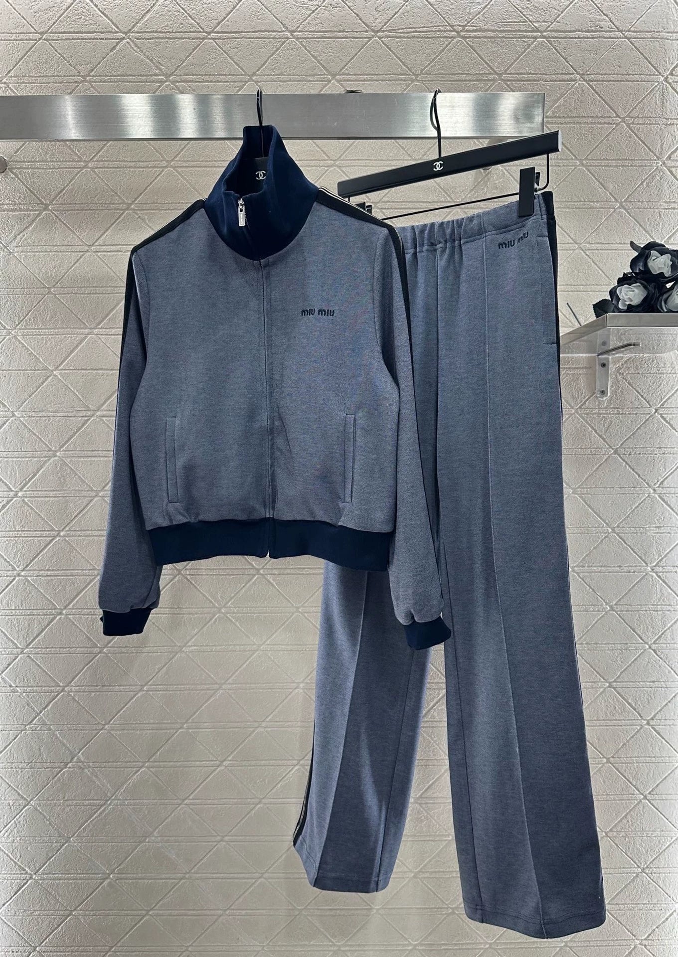 25fw Color blocking jacket and pants set