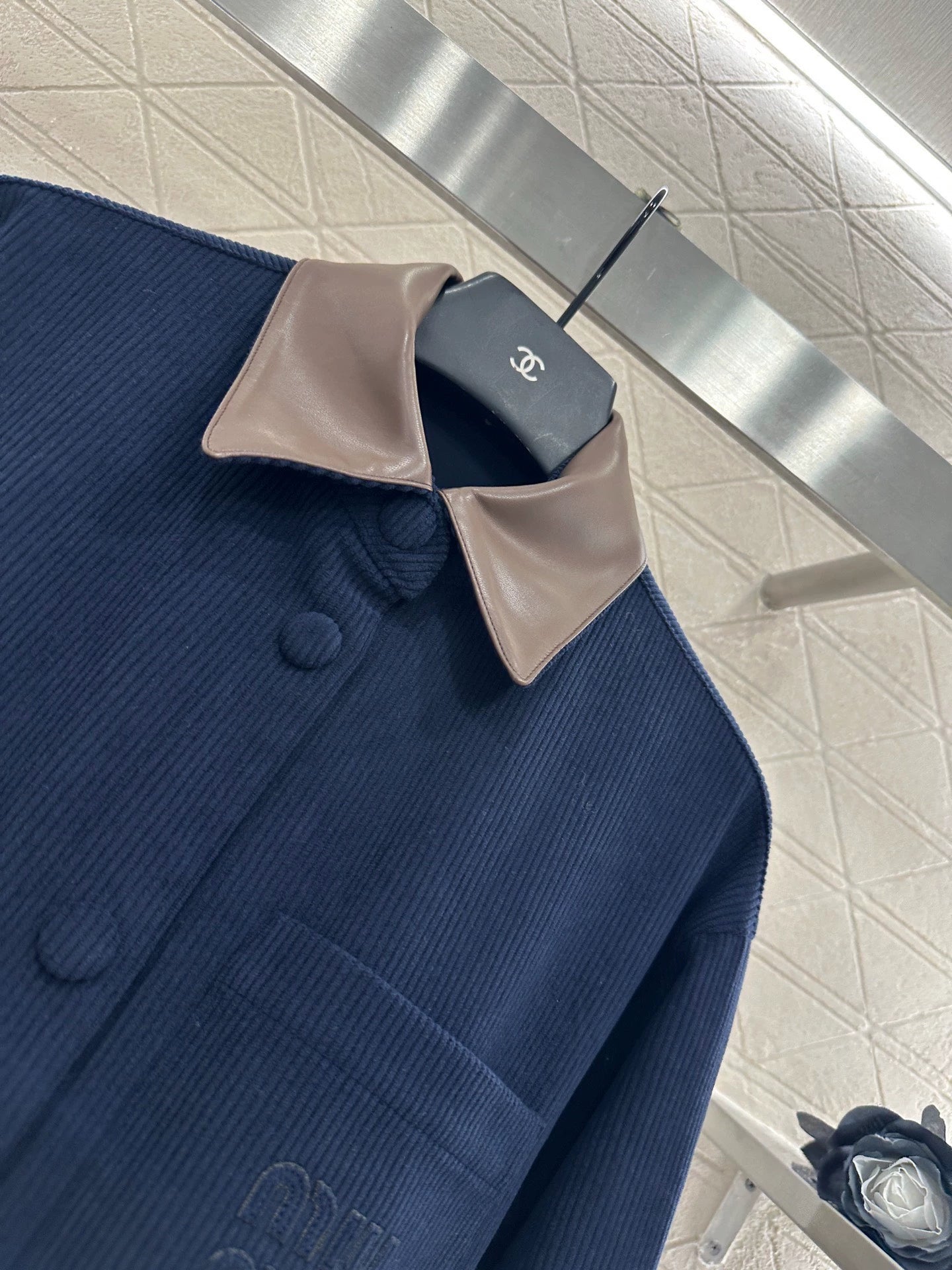 25fw Splicing lapel pocket shirt jacket