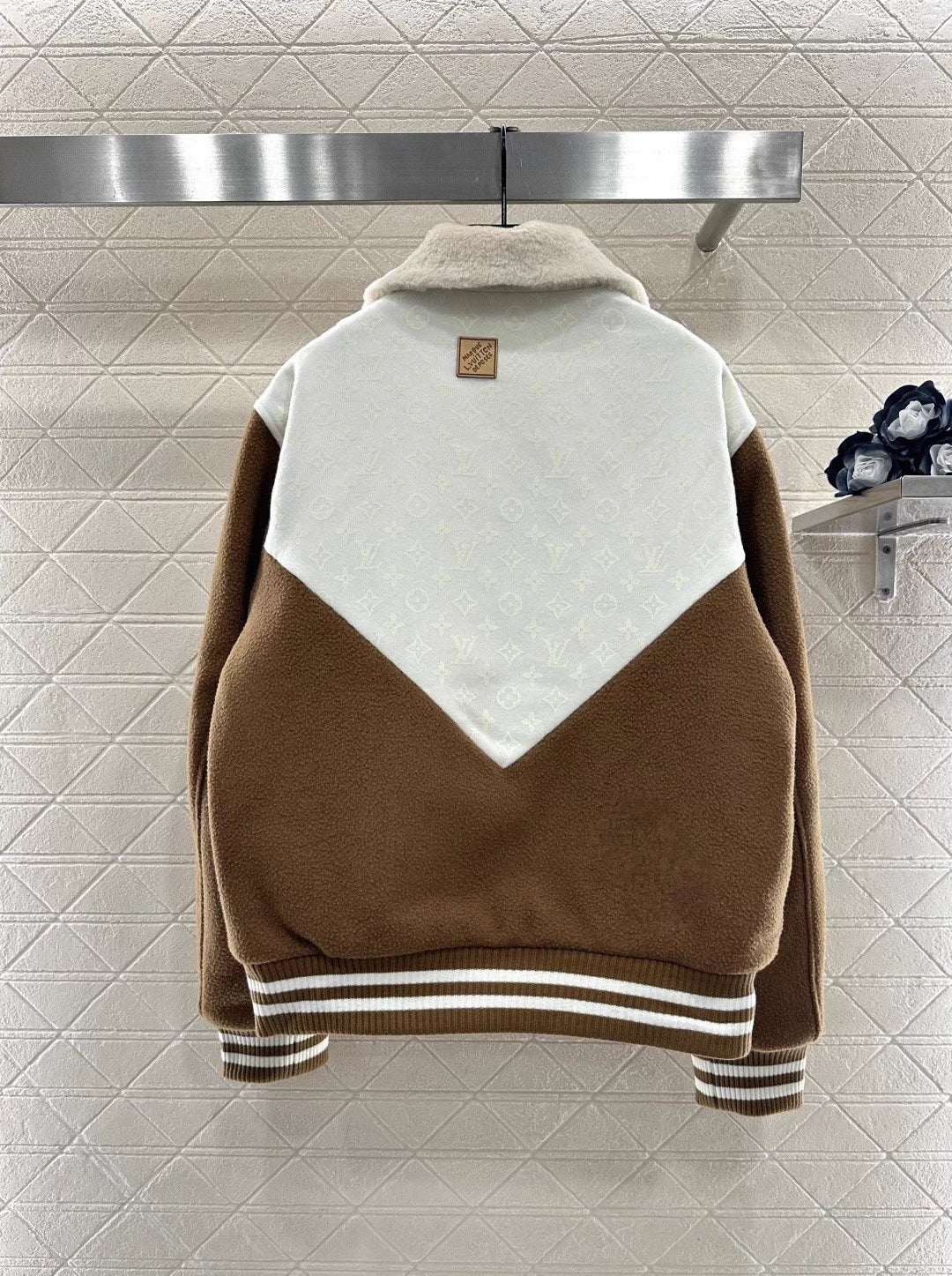 Printed Color-Blocked Down Jacket