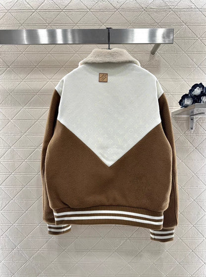 Printed Color-Blocked Down Jacket