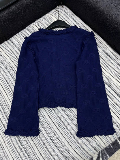 Hook flower round neck jacket