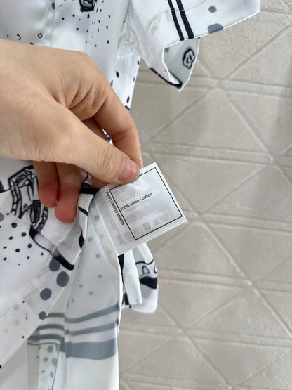 25fw Camellia round neck short sleeved shirt