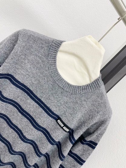 25fw Striped wool knitted sweater