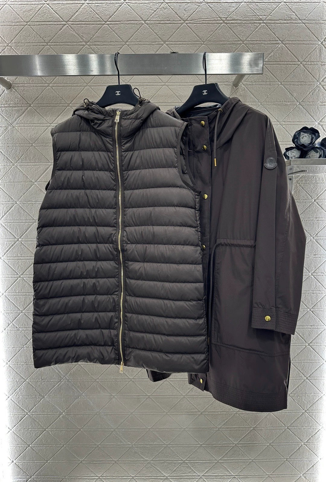 Two piece cotton coat, vest, windbreaker jacket