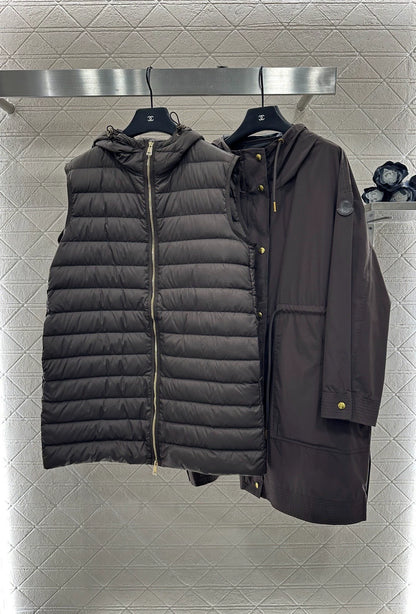 Two piece cotton coat, vest, windbreaker jacket