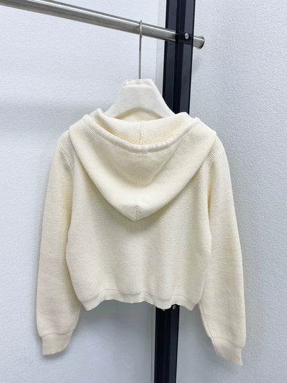25fw Jacquard hooded knitted sweater