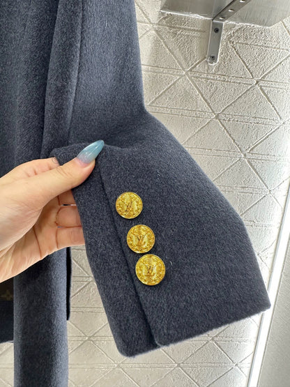 Double-Breasted Blazer with Straight Lapels