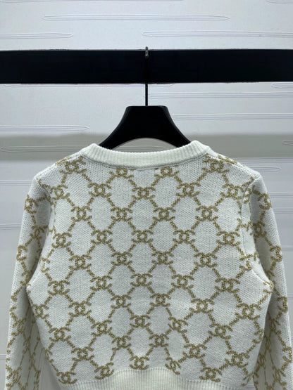 Jacquard knitted cardigan