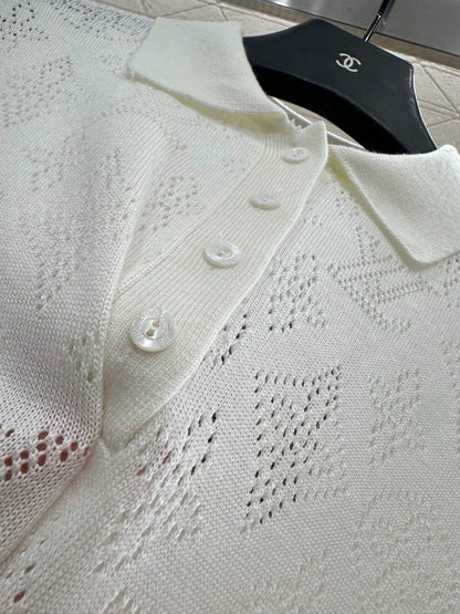 25fw Hollow hook flower top