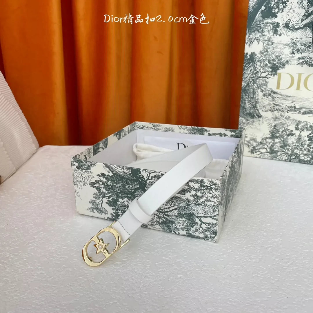 25fw Five pointed star pearl buckle belt