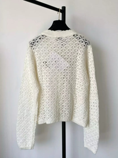 25fw Hollow knit cardigan