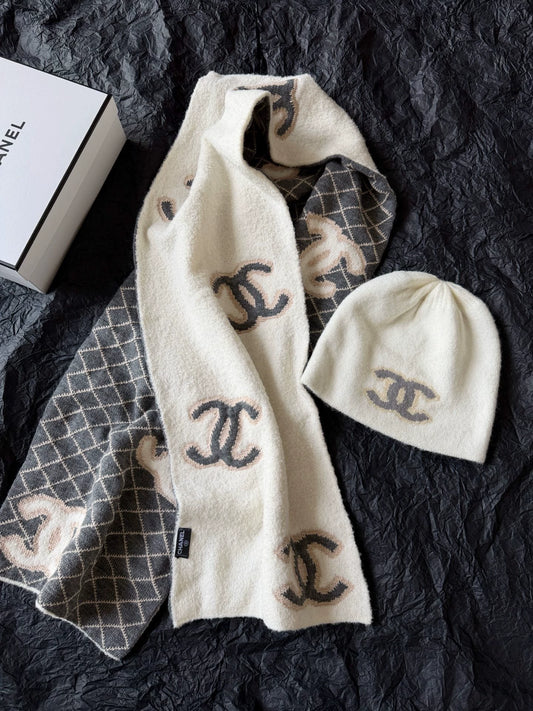 Double C wool knitted cold hat