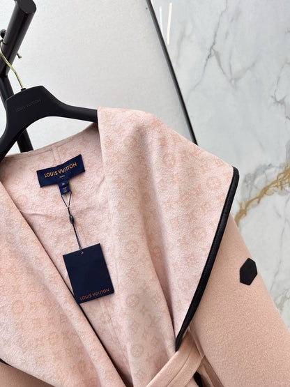 Double sided wearable classic wrap style short hooded jacket