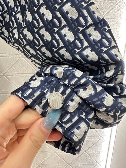 Hooded Jacquard Drawstring Waist Cotton Jacket