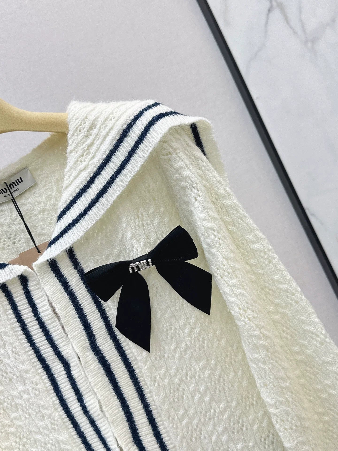 25fw Splicing shawl long sleeved cardigan