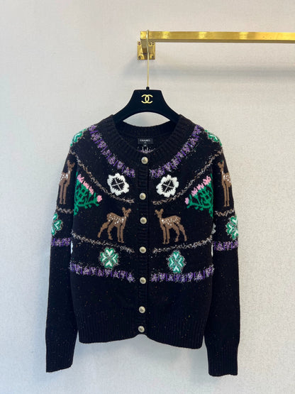 Deer knitted cardigan