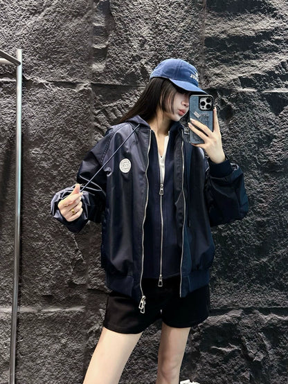 Fake two-piece spliced baseball jersey