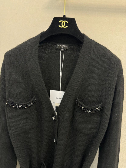 Black knitted cardigan