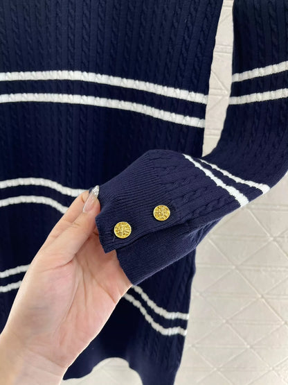 25fw Striped Knitted Dress