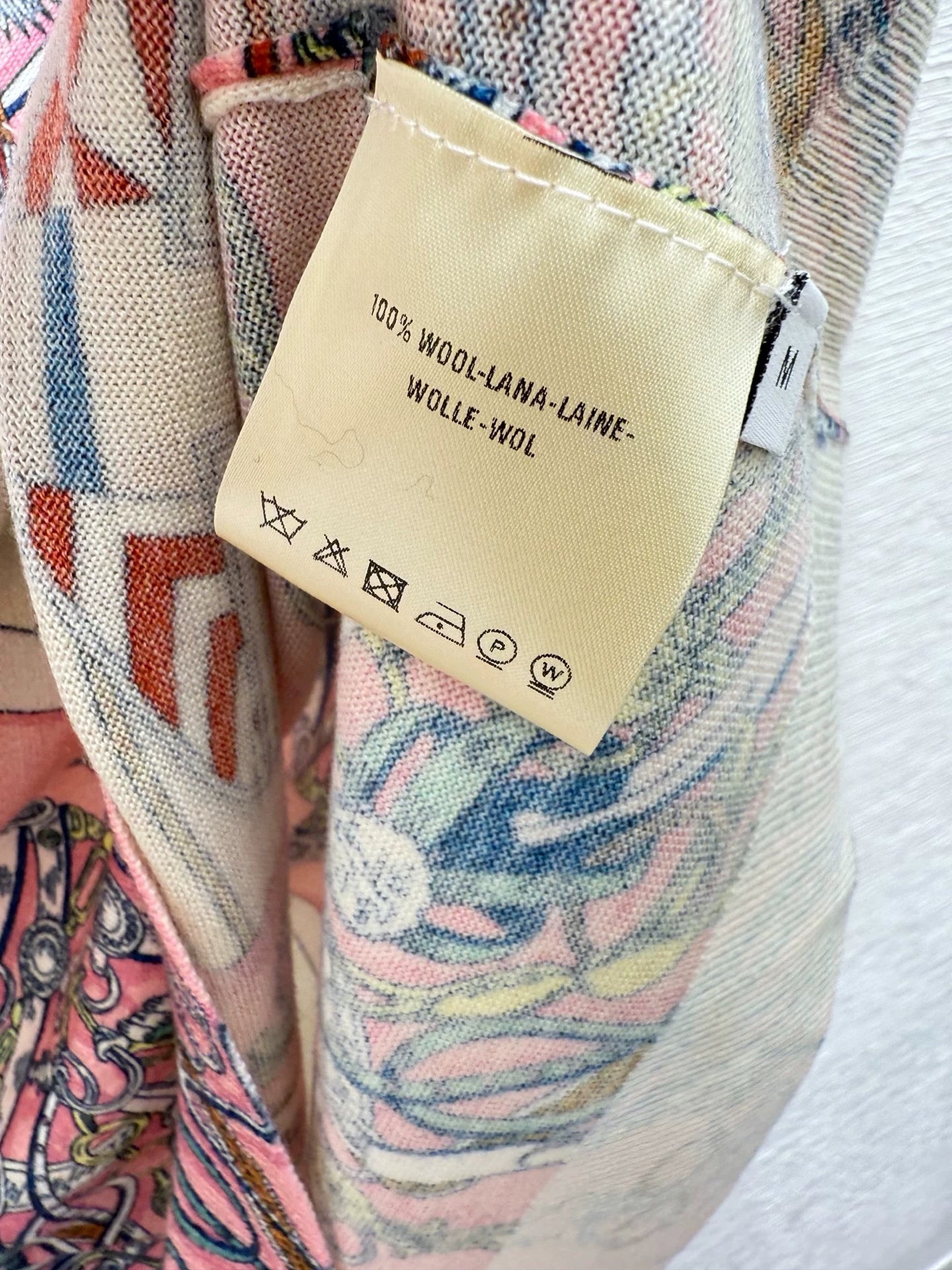 Pink wool printed top