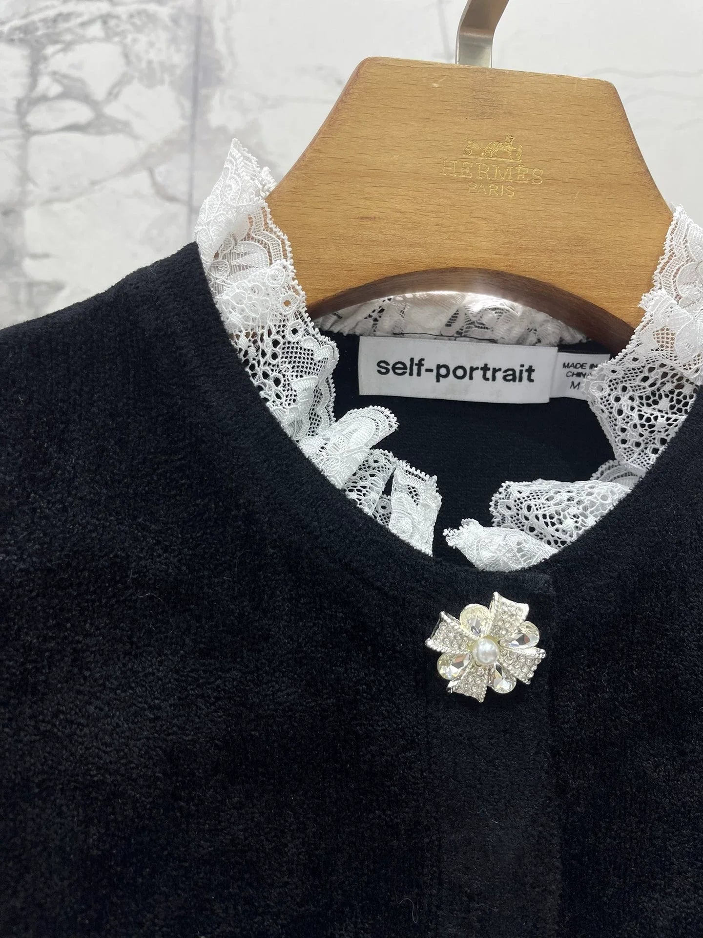 25fw Black diamond velvet chenille knit dress