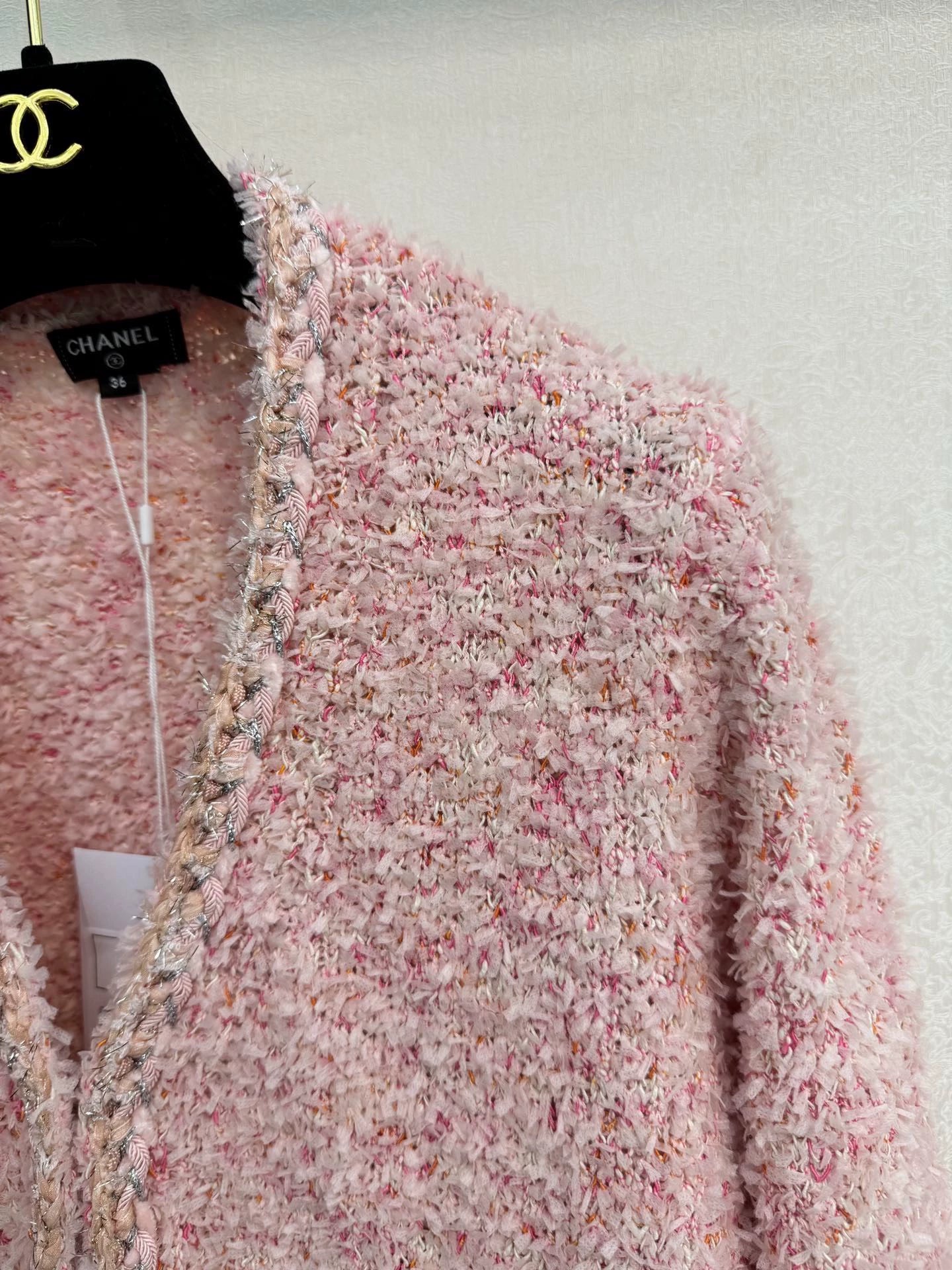 Pink coarse woolen coat