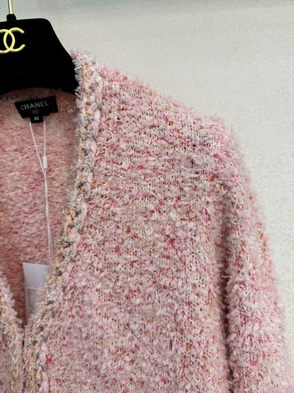 Pink coarse woolen coat