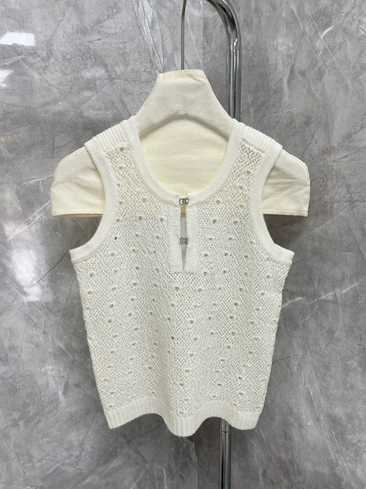 25fw new hollow knitted vest