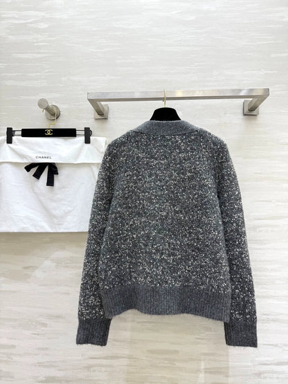 Wool knitted cardigan jacket