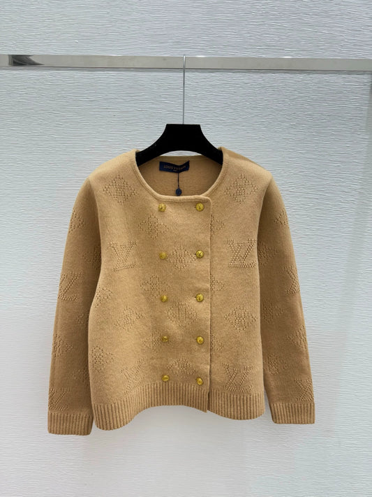25fw Double breasted knitted cardigan