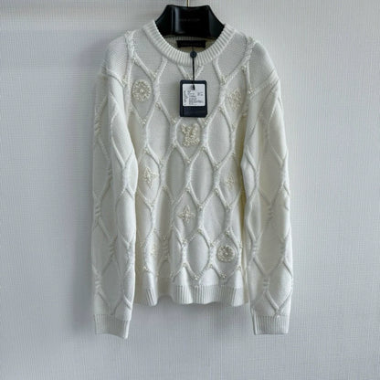 25fw Retro pearl pullover sweater